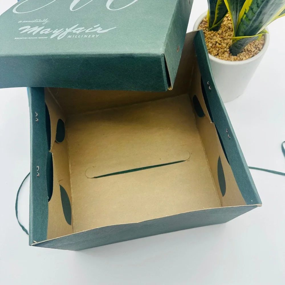 Mayfair Millinery Vintage Style Forest Green Hat Box Storage Vermont